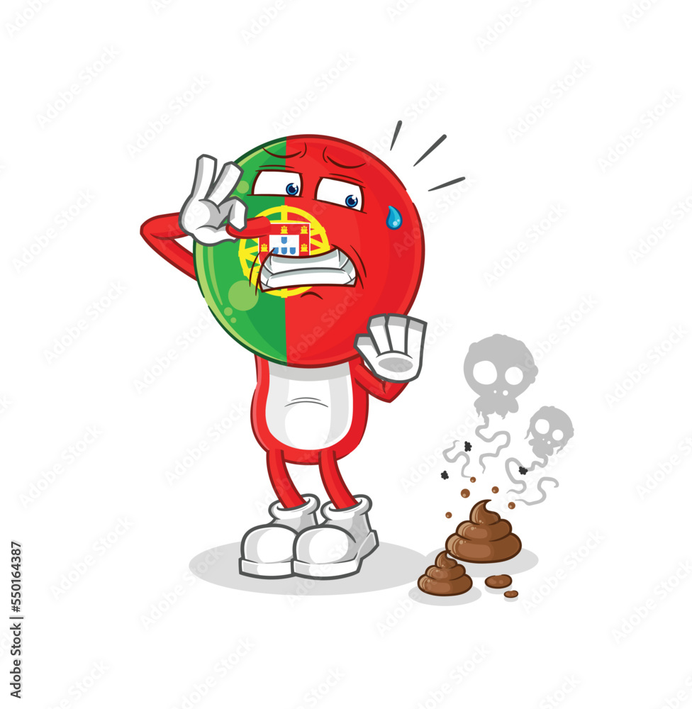 portugal with stinky waste illustration. character vector