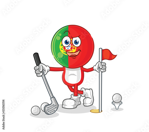 portugal playing golf vector. cartoon character © dataimasu