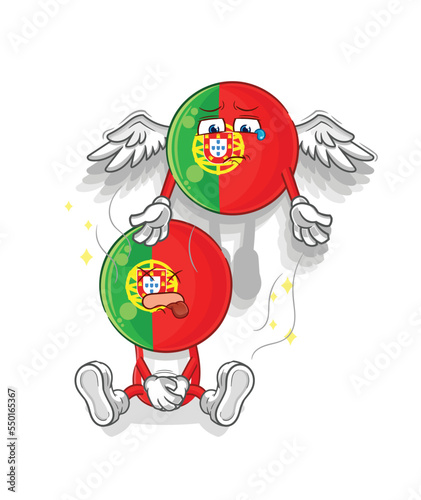 portugal spirit leaves the body mascot. cartoon vector