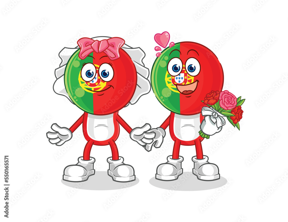 portugal wedding cartoon. cartoon mascot vector