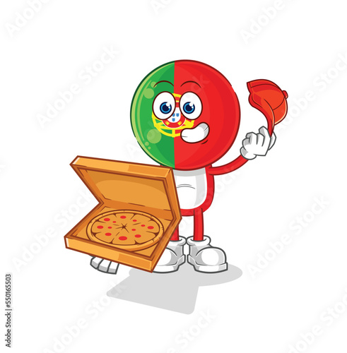 portugal pizza delivery boy vector. cartoon character photo