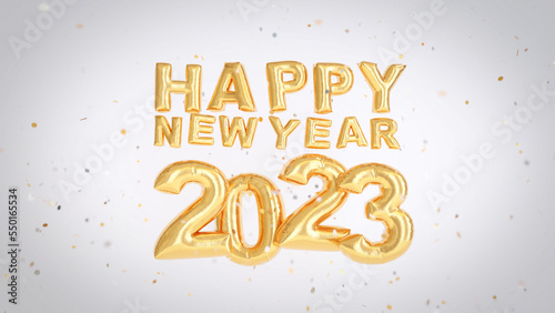 Happy New Year 2023 Foil Balloons Text