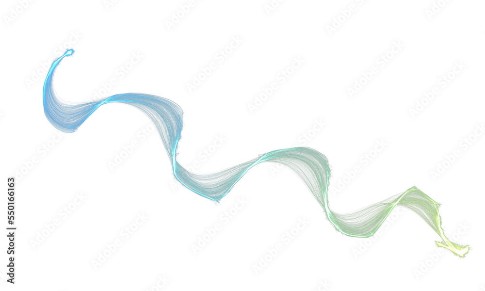 Isolated blue green semi-transparent flowing ribbon design element Isolated blue green semi-transparent flowing ribbon design element