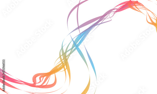Isolated rainbow color paper ribbons
