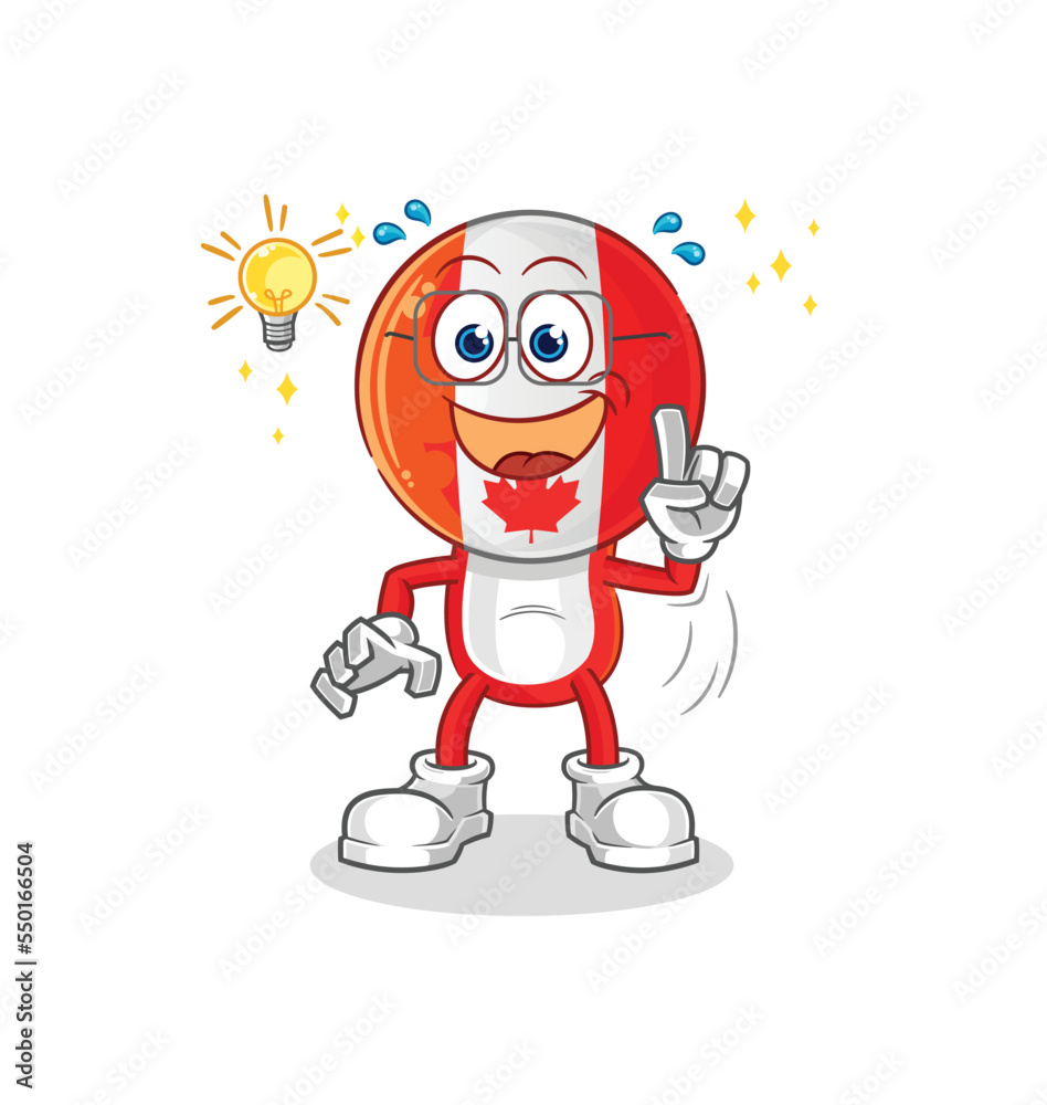 canada got an idea cartoon. mascot vector canada got an idea cartoon. mascot vector