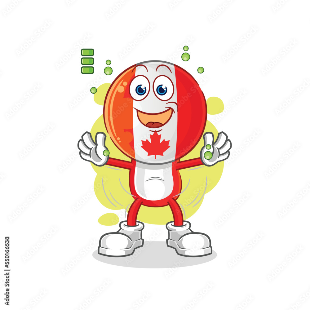 canada full battery character. cartoon mascot vector