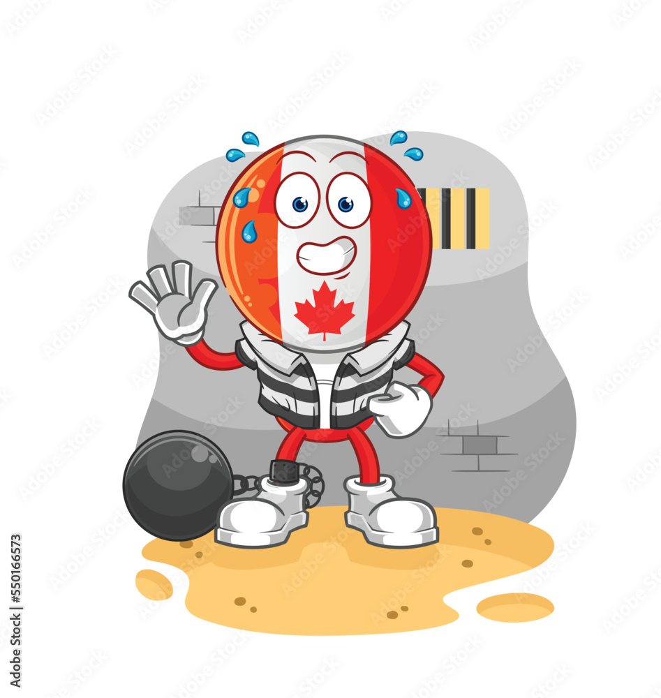canada criminal in jail. cartoon character canada criminal in jail. cartoon character