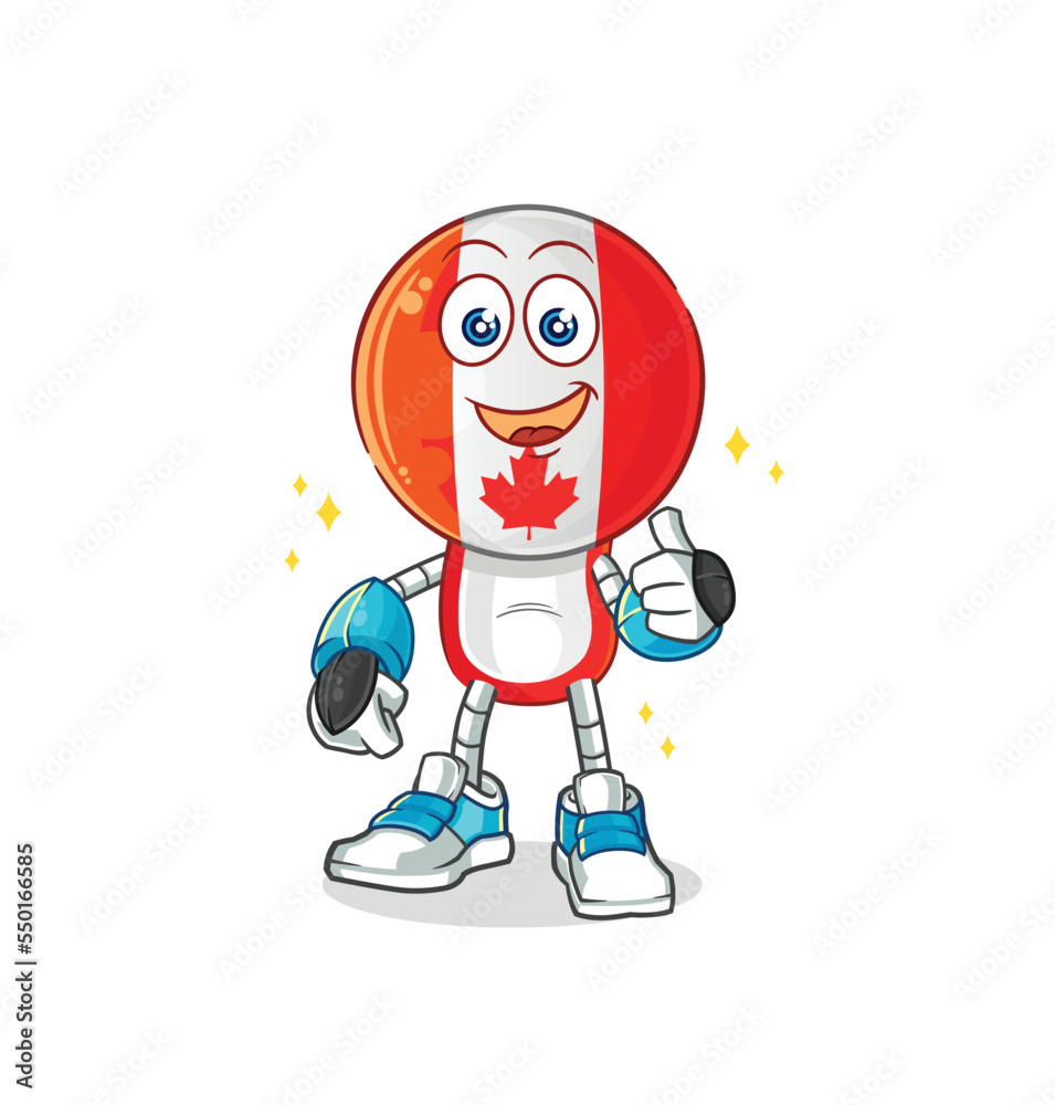 canada robot character. cartoon mascot vector canada robot character. cartoon mascot vector