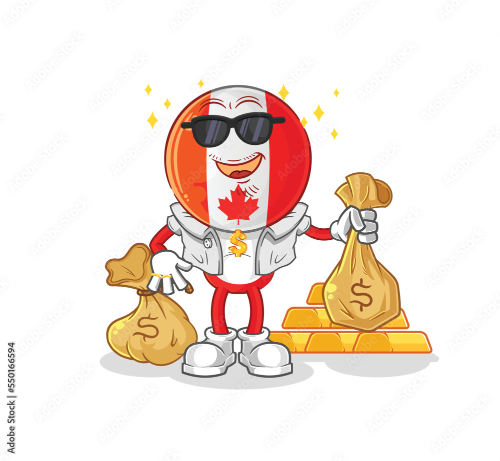 Obraz premium canada rich character. cartoon mascot vector