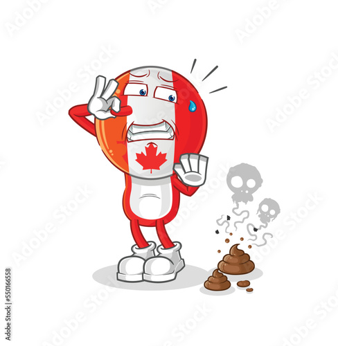 canada with stinky waste illustration. character vector