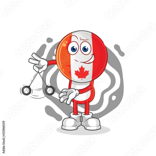 canada hypnotizing cartoon. cartoon mascot vector