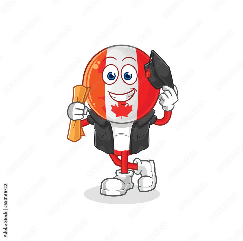 canada graduation vector. cartoon character canada graduation vector. cartoon character