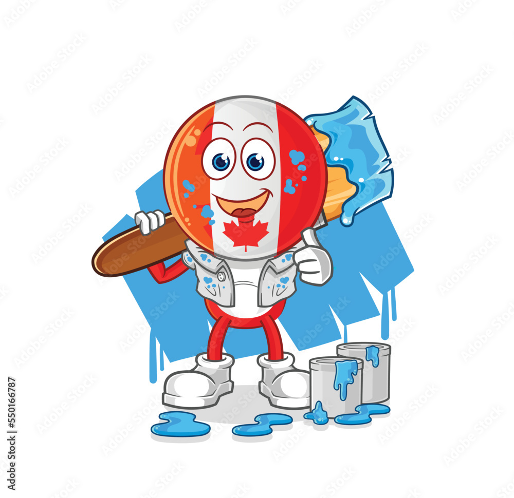 canada painter illustration. character vector canada painter illustration. character vector
