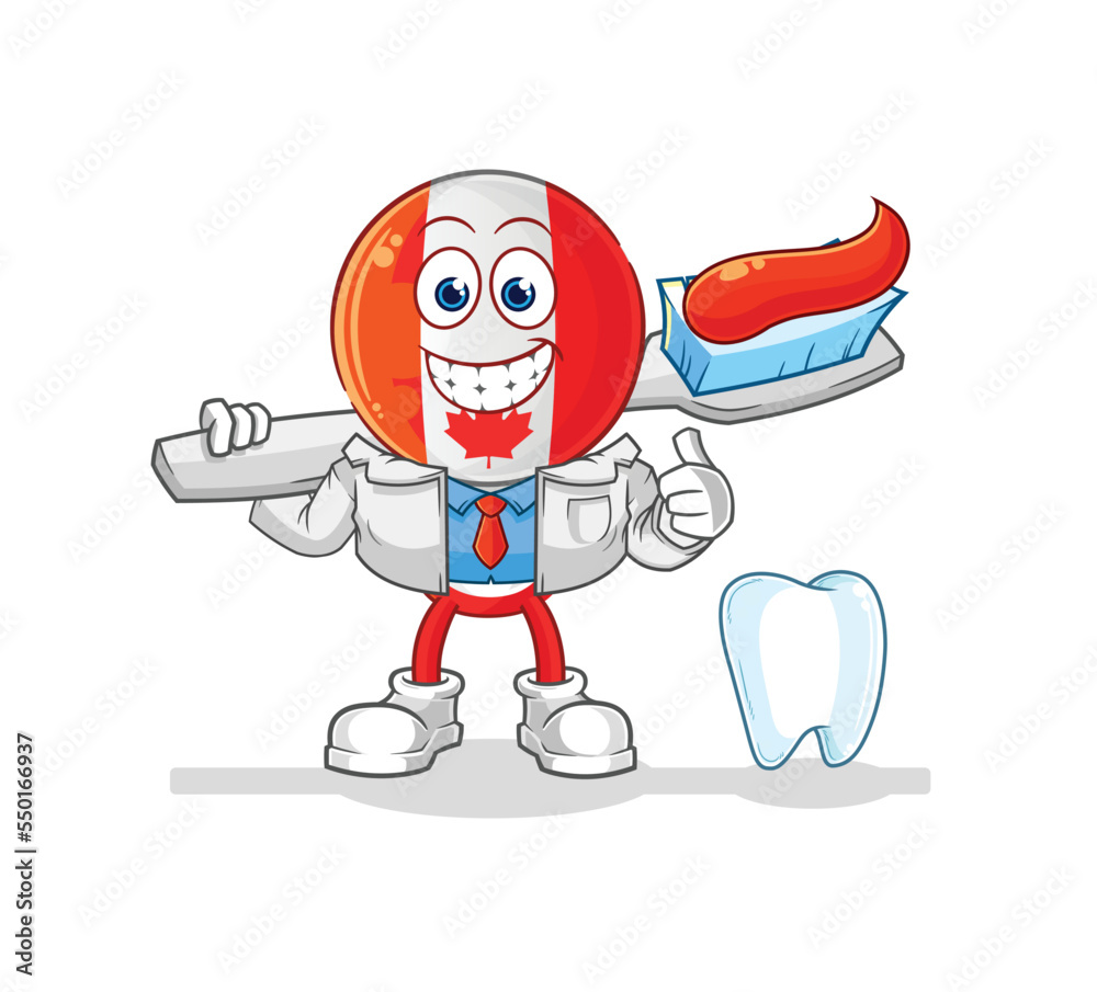 canada dentist illustration. character vector