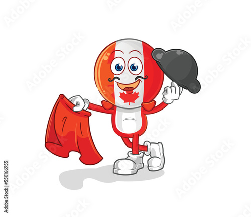 canada matador with red cloth illustration. character vector