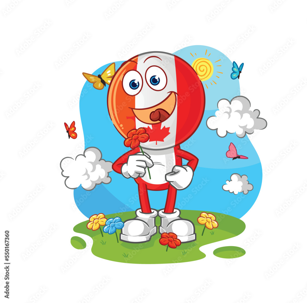 canada pick flowers in spring. character vector canada pick flowers in spring. character vector