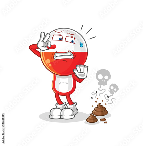 poland with stinky waste illustration. character vector