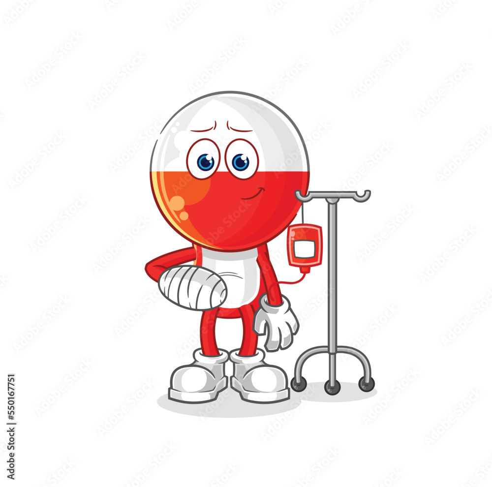poland sick in IV illustration. character vector poland sick in IV illustration. character vector