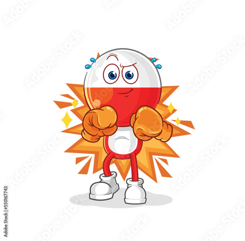 poland boxer character. cartoon mascot vector