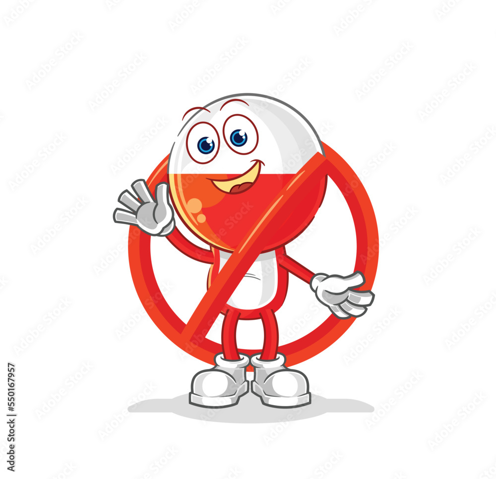 Obraz premium say no to poland mascot. cartoon vector