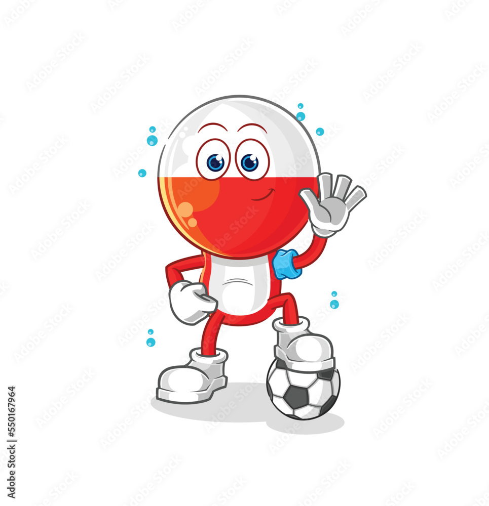 poland playing soccer illustration. character vector