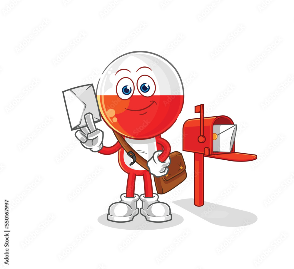 poland postman vector. cartoon character