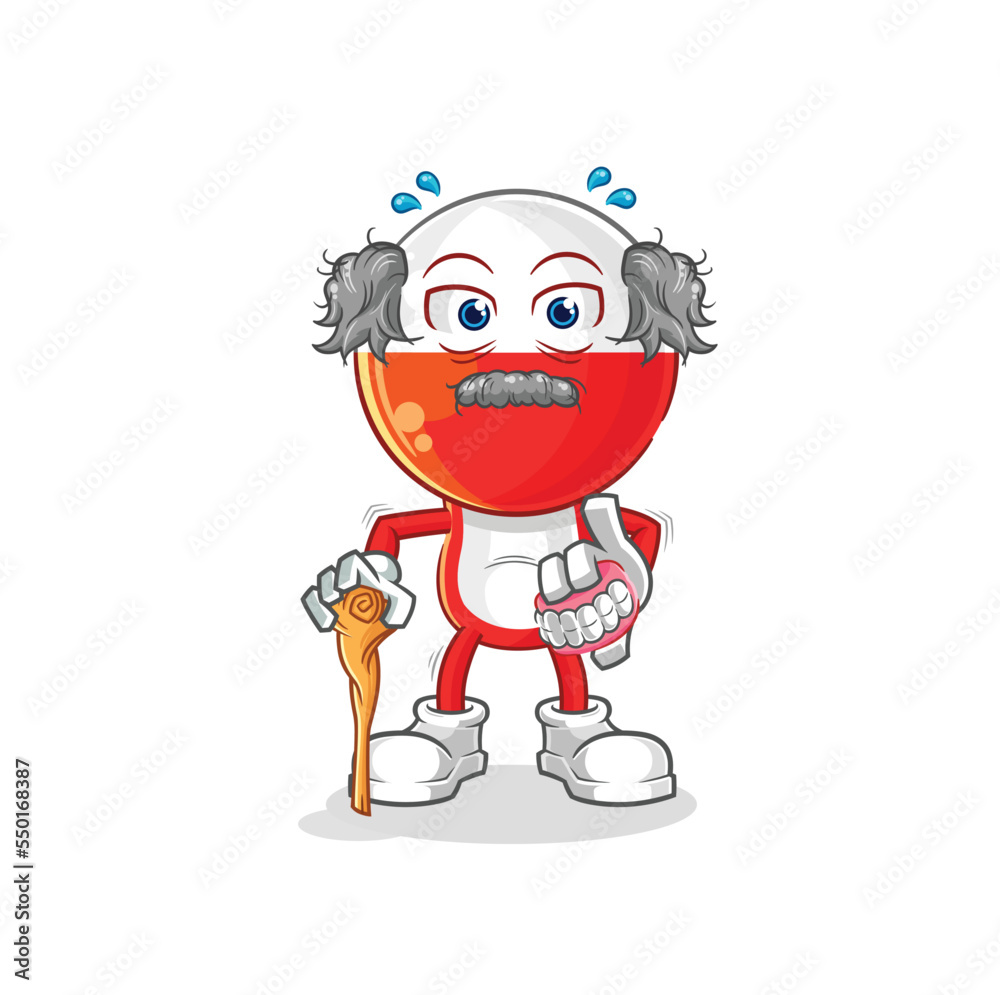 poland white haired old man. character vector poland white haired old man. character vector