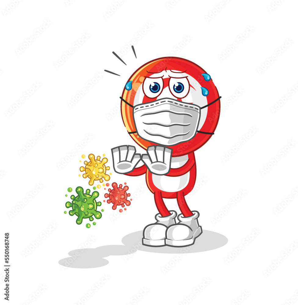 tunisia refuse viruses cartoon. cartoon mascot vector