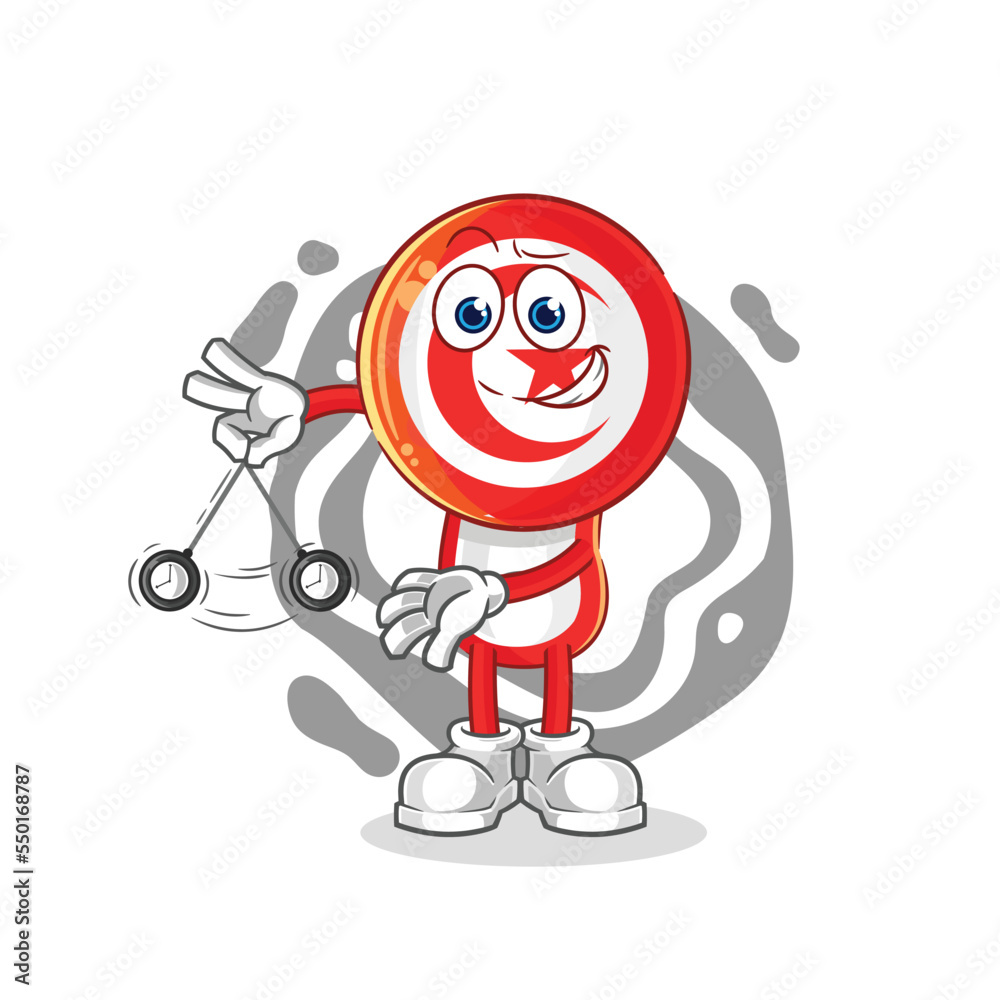 Fototapeta premium tunisia hypnotizing cartoon. cartoon mascot vector