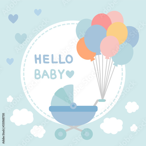 베이비샤워 파티 초대장 이벤트 배너 일러스트 벡터 이미지