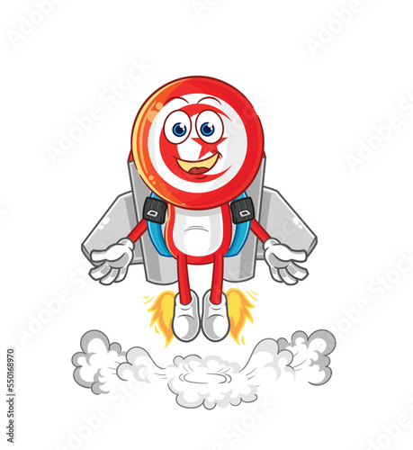 tunisia with jetpack mascot. cartoon vector