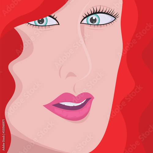 female face vector illustration concept design template