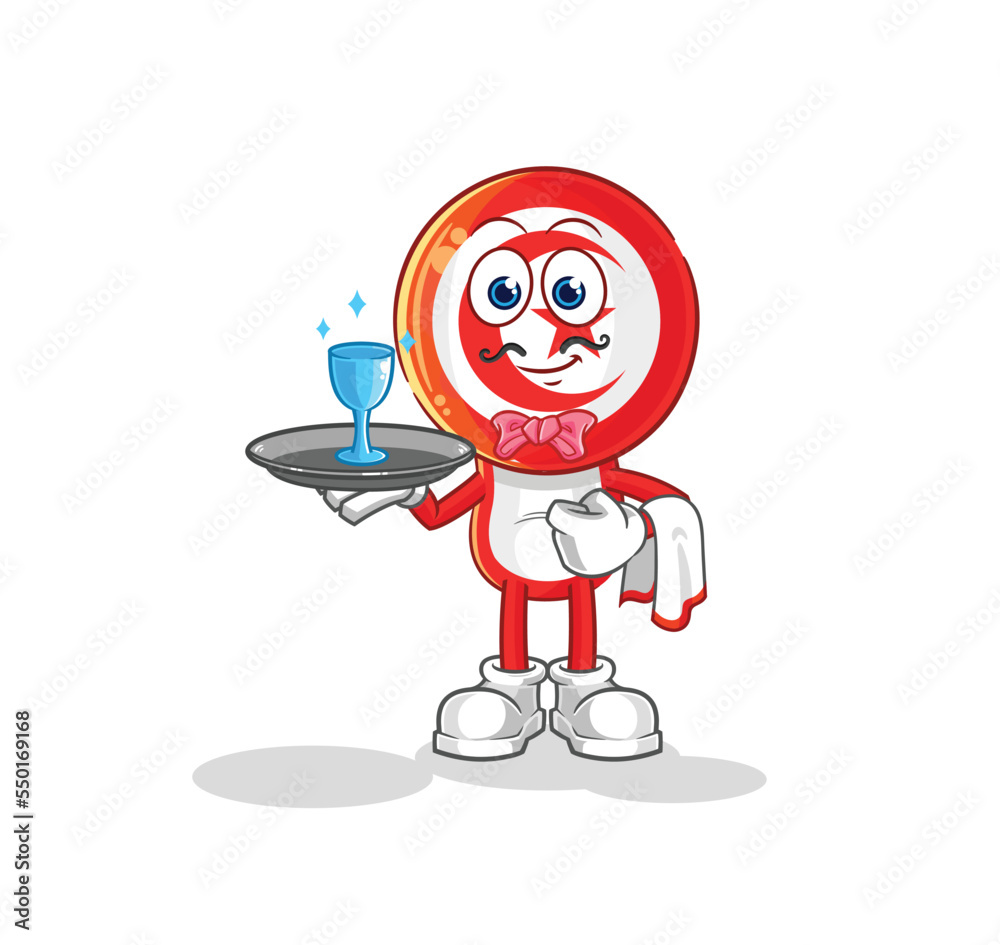 tunisia waiter cartoon. cartoon mascot vector