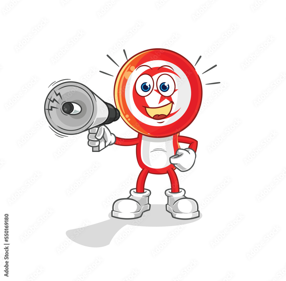 tunisia holding hand loudspeakers vector. cartoon character