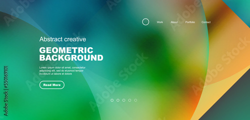 Bright fluid gradient circles abstract background. Business or technology design for wallpaper, banner, background, landing page, wall art, invitation, prints