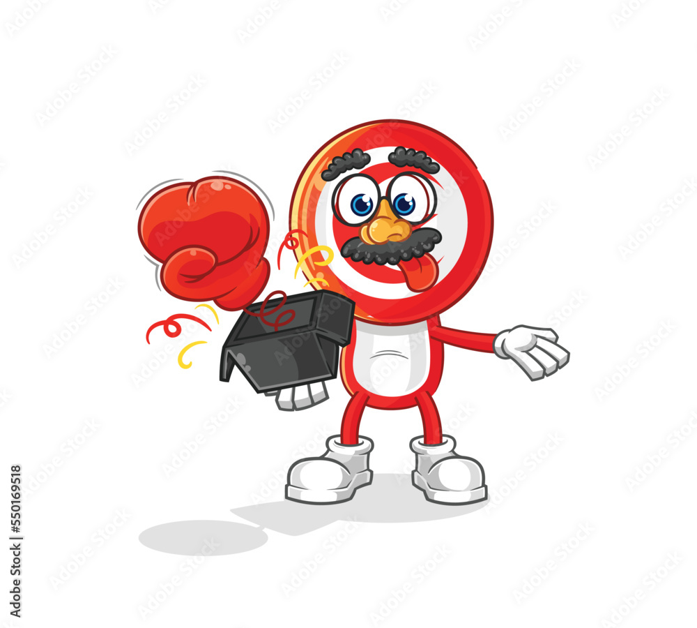 tunisia prank glove in the box. cartoon mascot tunisia prank glove in the box. cartoon mascot