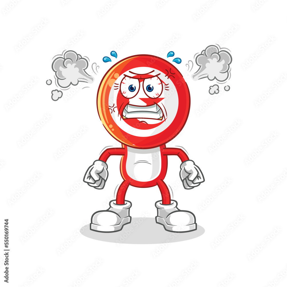tunisia very angry mascot. cartoon vector