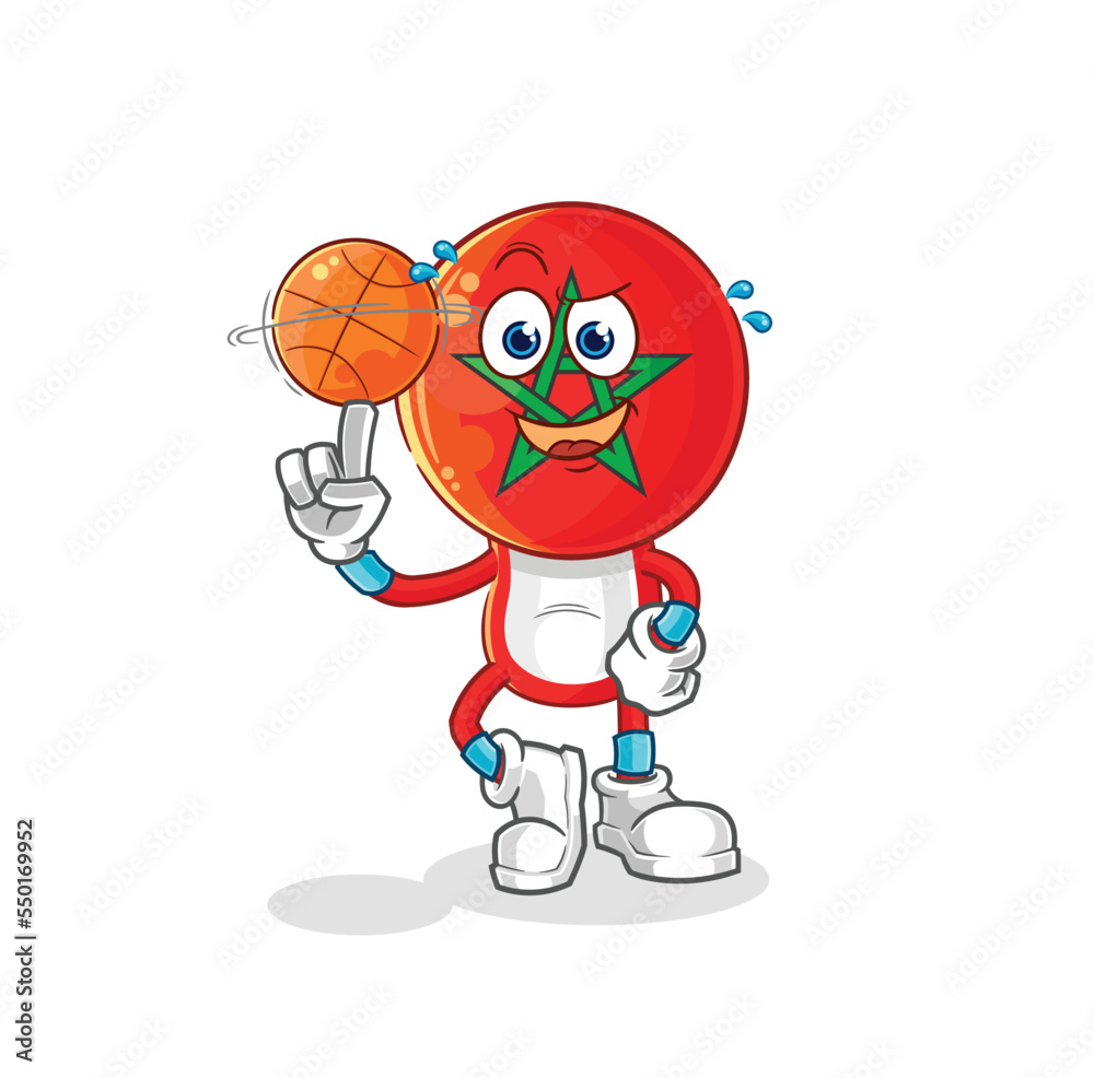 Obraz premium morocco playing basket ball mascot. cartoon vector