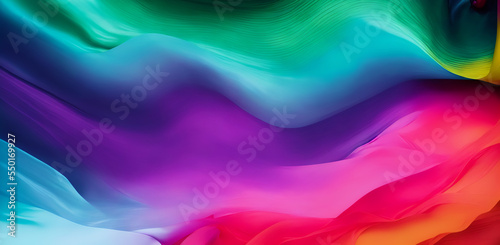 Rainbow silk fabric background. Backdrop with copy space, graphic elements for design layout. perfect for presentation, compositions, video and print.