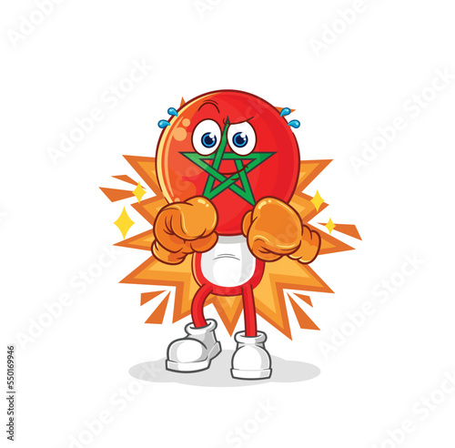 morocco boxer character. cartoon mascot vector