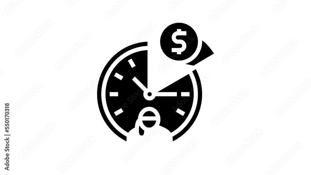 hourly babysitting rates glyph icon animation hourly babysitting rates glyph icon animation