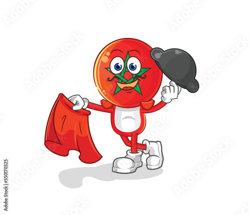 morocco matador with red cloth illustration. character vector