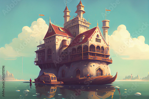 Fantasy Castle floating above everything else