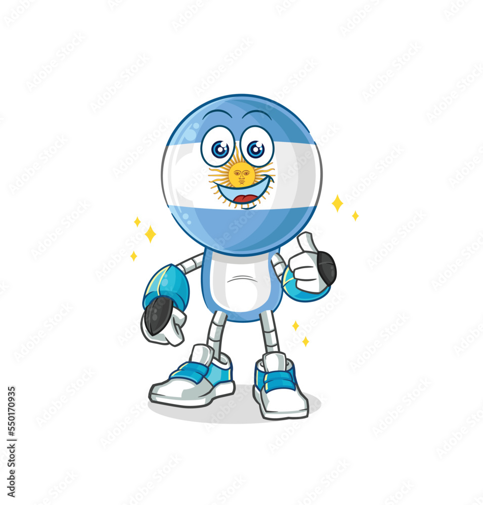 Fototapeta premium argentina robot character. cartoon mascot vector