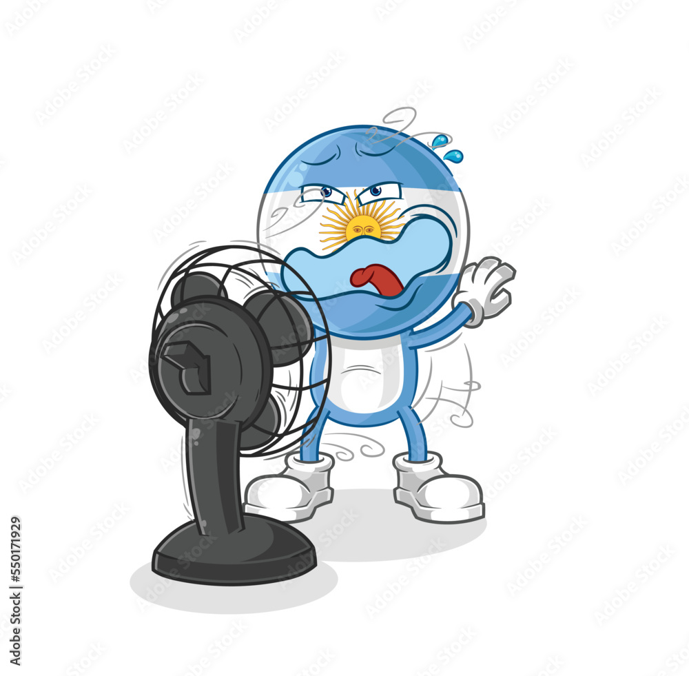 Obraz premium argentina with the fan character. cartoon mascot vector