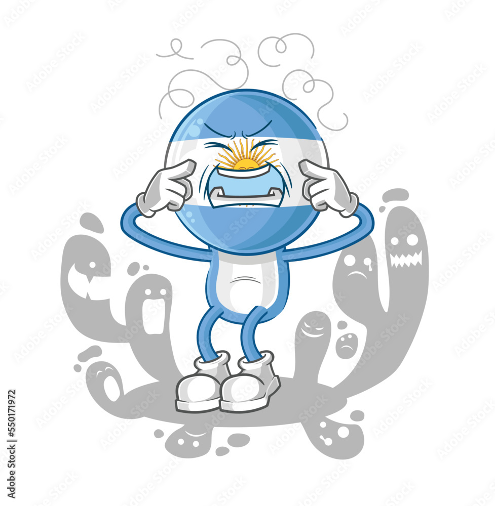 depressed argentina character. cartoon vector depressed argentina character. cartoon vector