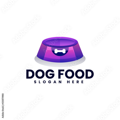 Vector Logo Illustration Dog Food Gradient Colorful Style