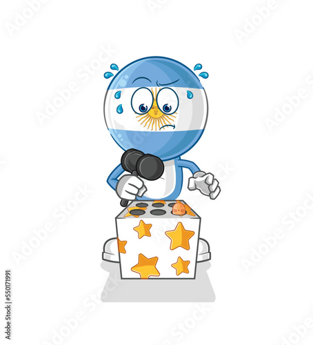 argentina play whack a mole mascot. cartoon vector