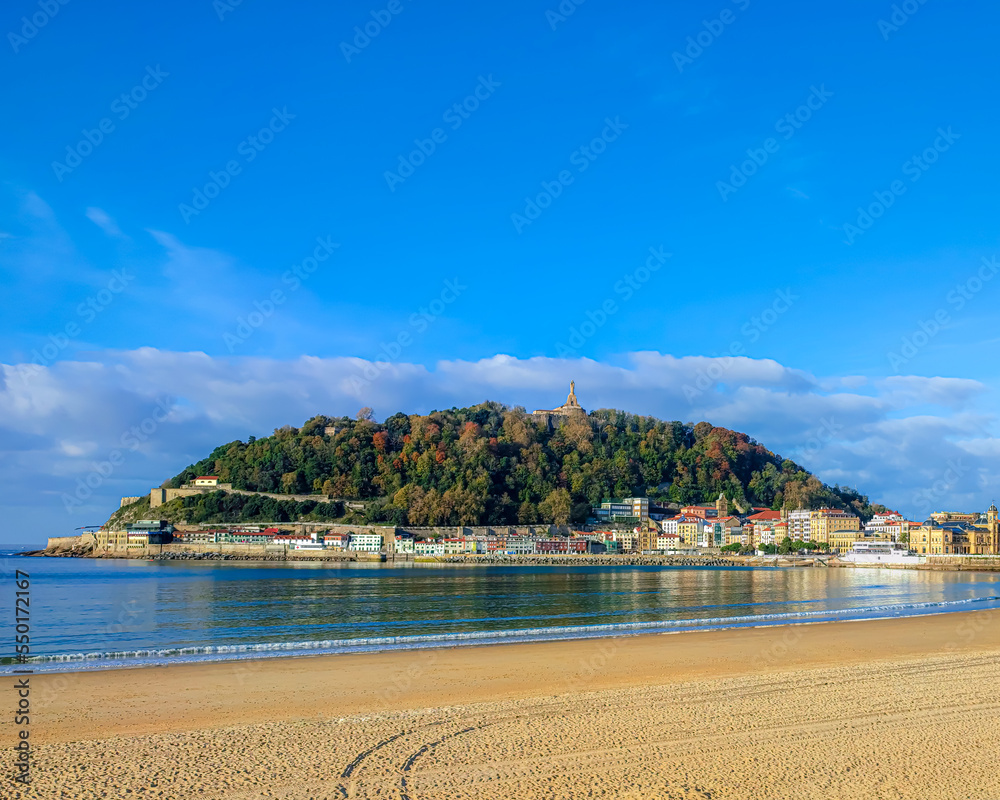 Fototapeta premium View to Urgull in San Sebastian Spain.