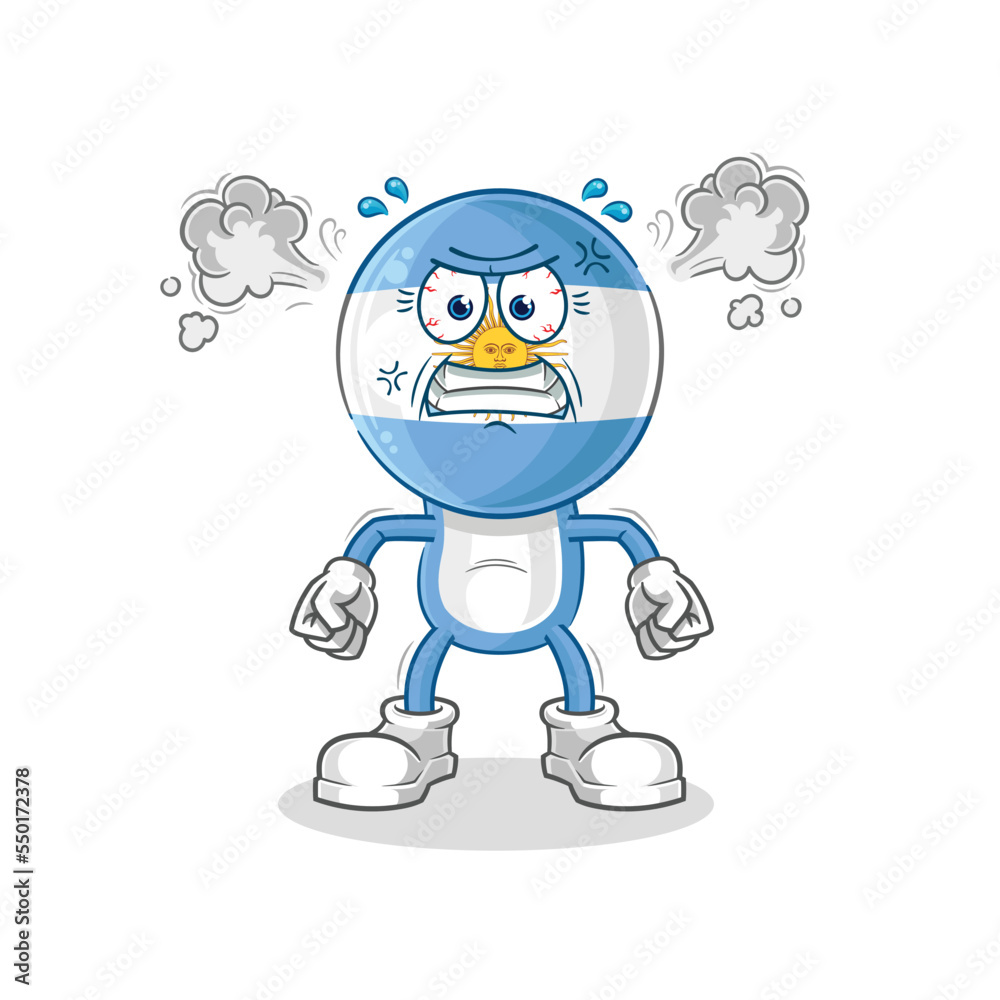 argentina very angry mascot. cartoon vector argentina very angry mascot. cartoon vector
